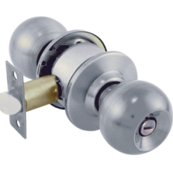 CERRADURA PERILLA “BARZA” 6606 ACERO INOX RANURA-BOTON DEXTER
