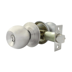 CERRADURA PERILLA BARZA 6617 TUBULAR ACERO INOX LLAVE-BOTON DEXTER