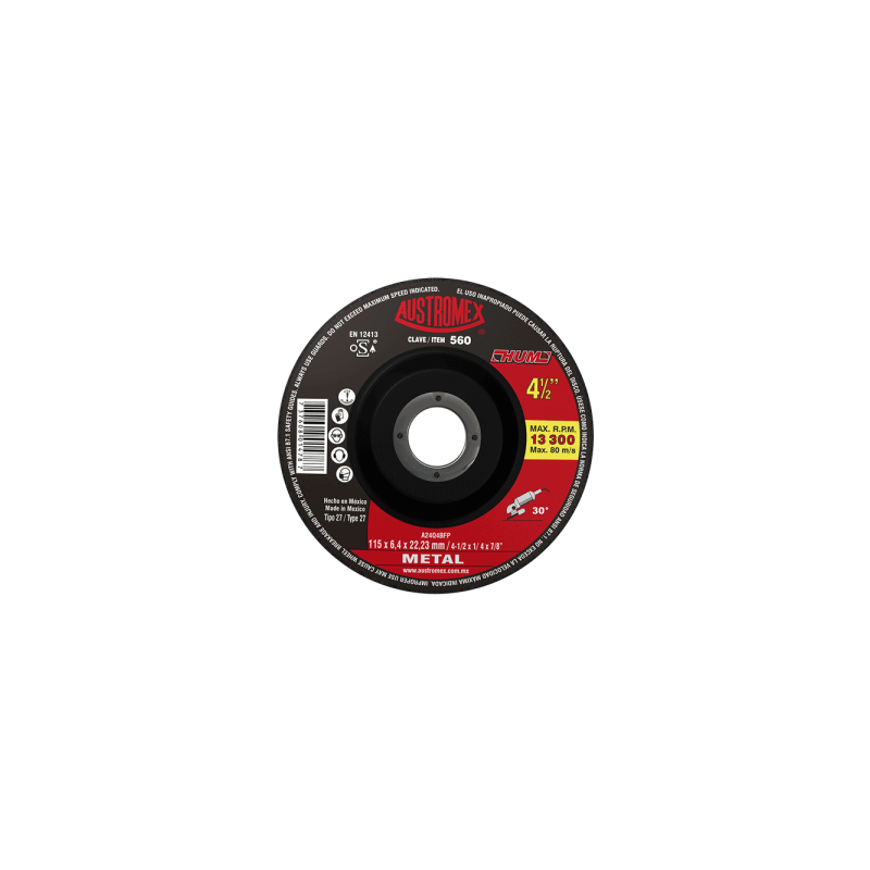 DISCO C-560 DESBASTE METAL 4 1/2″X1/4X7/8 “HUM” AUSTROMEX