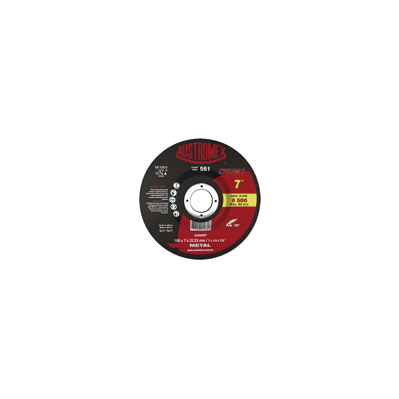 DISCO C-561 DESBASTE METAL 7″X1/4X7/8 “HUM” AUSTROMEX