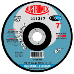 DISCO DE CORTE 1317 7″X1/16″X7/8″ ACERO INOX. AUSTROMEX