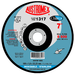 DISCO DE CORTE 1317 7″X1/16″X7/8″ ACERO INOX. AUSTROMEX