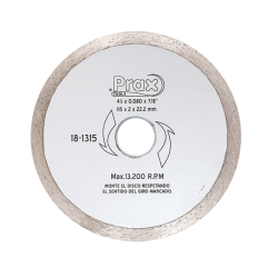 DISCO DIAMANTADO CORTE CONTINUO 18-1315 41/2 ” PRAX